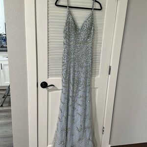 Dillard powder, blue prom dress